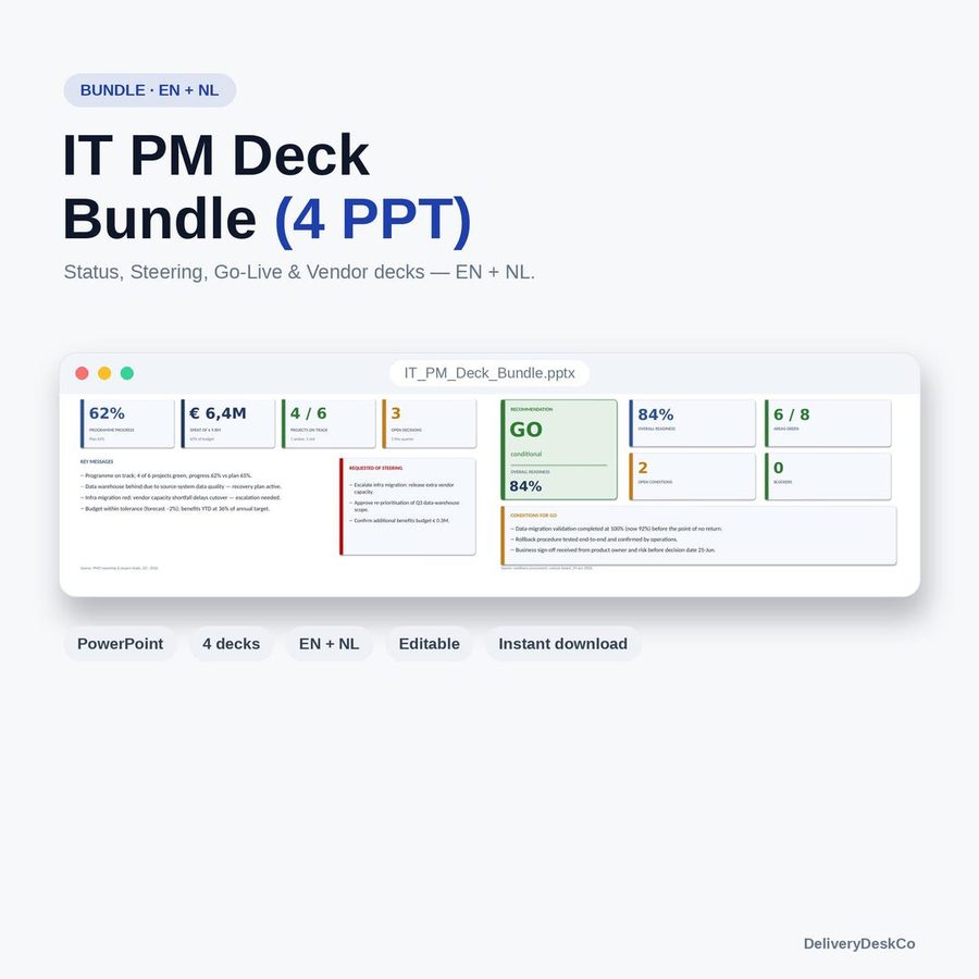 IT Project Management Template Bundle (PowerPoint) — product image showing the PowerPoint template